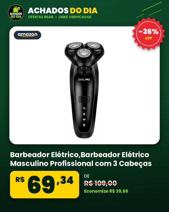 Barbeador Elétrico,Barbeador Elétrico Masculino Profissional com 3 Cabeças