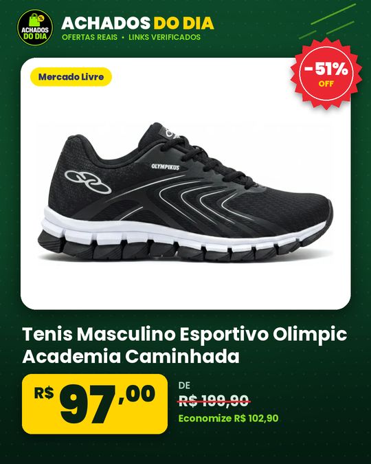 Tenis Masculino Esportivo Olimpic Academia Caminhada Promoçã Pretobranco 40 Br