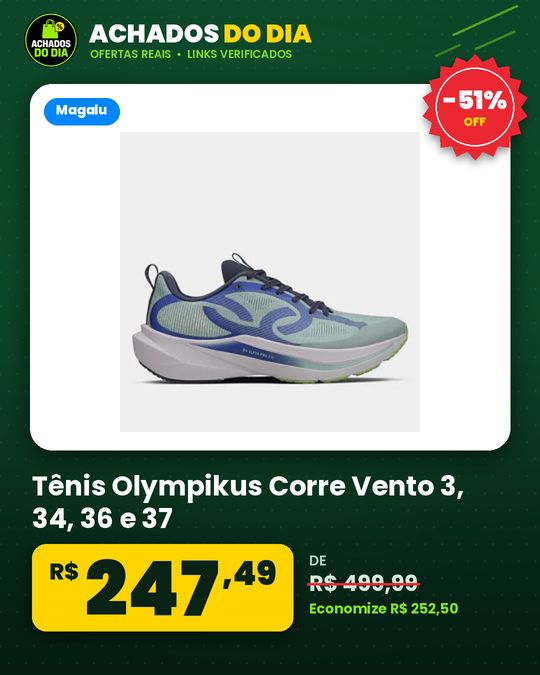 Tênis Olympikus Corre Vento 3 - 34, 36 e 37
