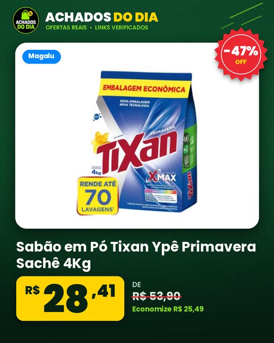 Sabão em Pó Tixan Ypê Primavera Sachê 4Kg