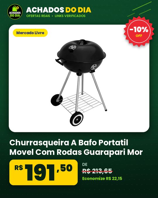 Churrasqueira A Bafo Portatil Movel Com Rodas Guarapari Mor