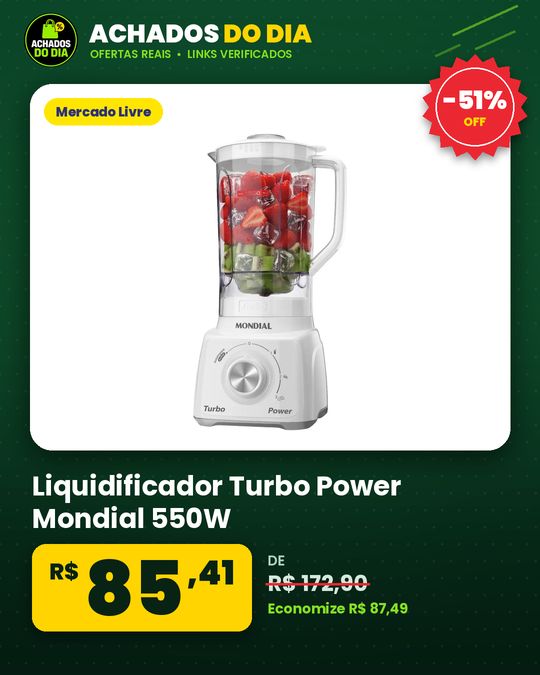 Liquidificador Turbo Power Mondial 550W