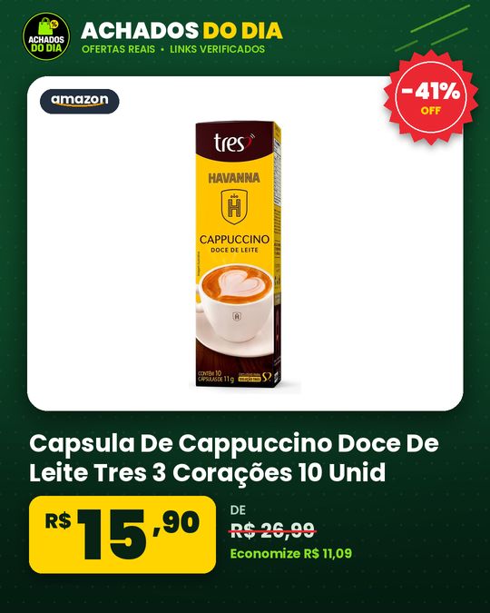 Capsula De Cappuccino Doce De Leite Tres 3 Corações 10 Unid