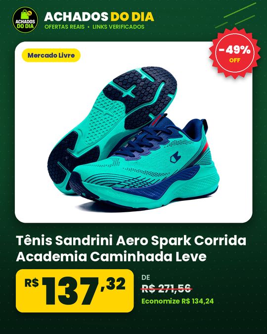 Tênis Sandrini Aero Spark Corrida Academia Caminhada Leve