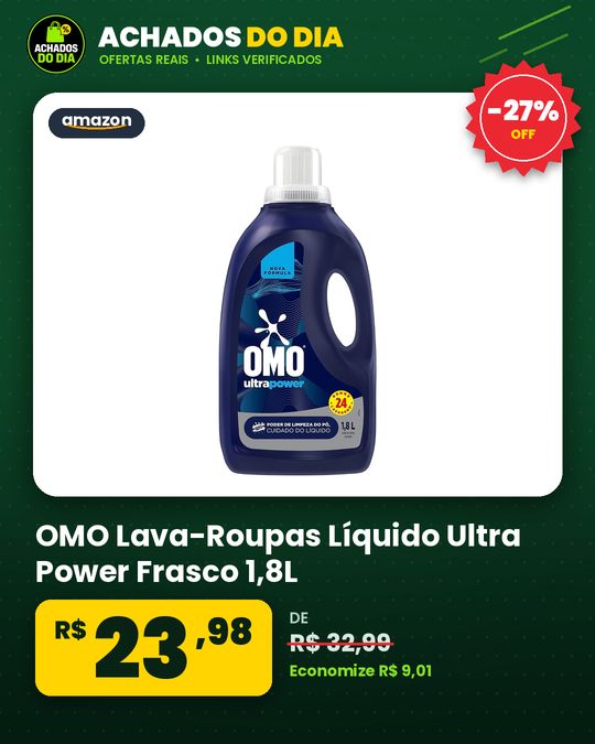 OMO Lava-Roupas Líquido Ultra Power Frasco 1,8L