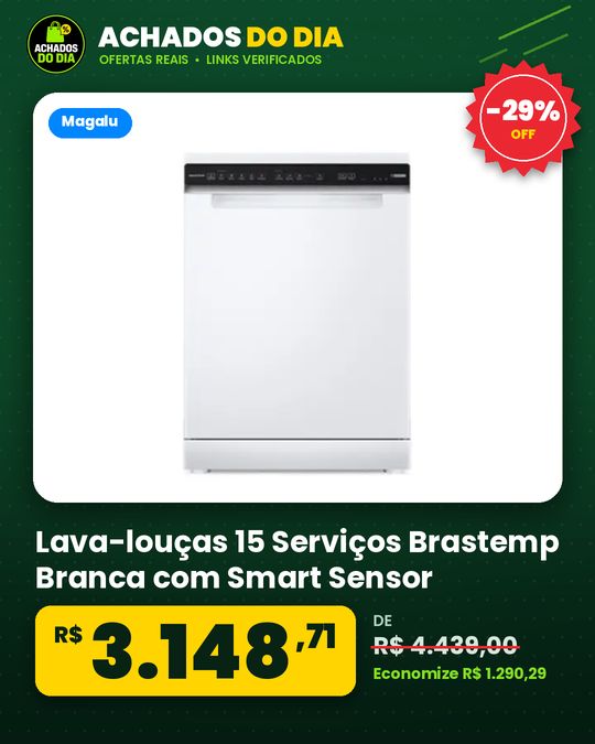 Lava-louças 15 Serviços Brastemp Branca com Smart Sensor - BLF61AB