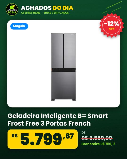 Geladeira Inteligente B= Smart Frost Free 3 Portas French Door 486 Litros cor Inox Brastemp - BRO78AK