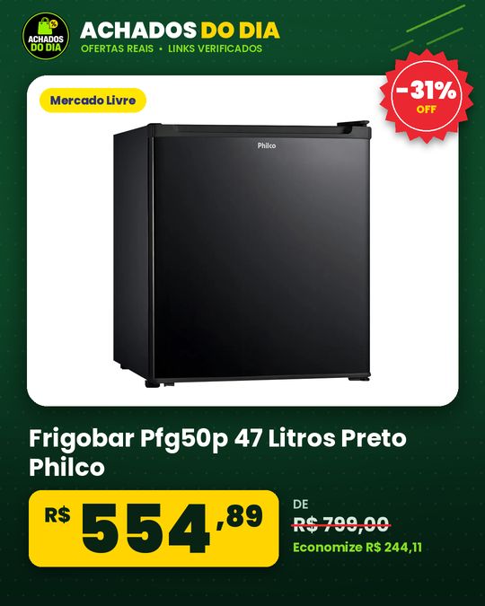 Frigobar Pfg50p 47 Litros Preto Philco