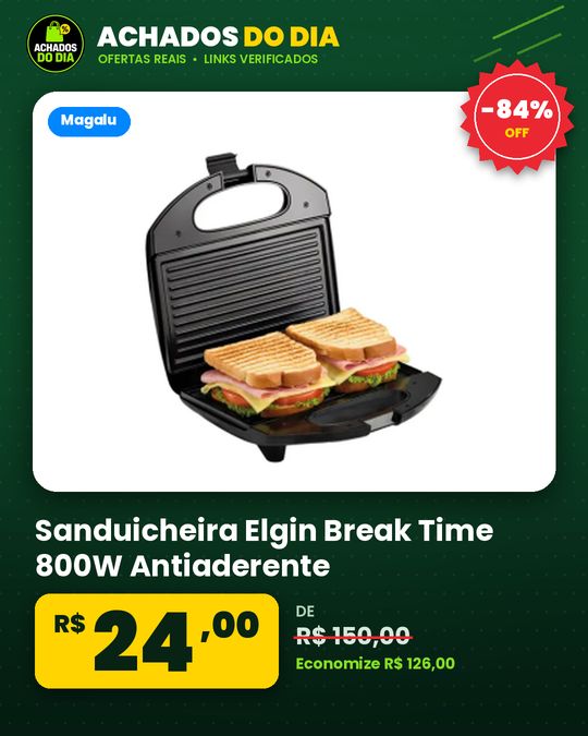 Sanduicheira Elgin Break Time 800W Antiaderente