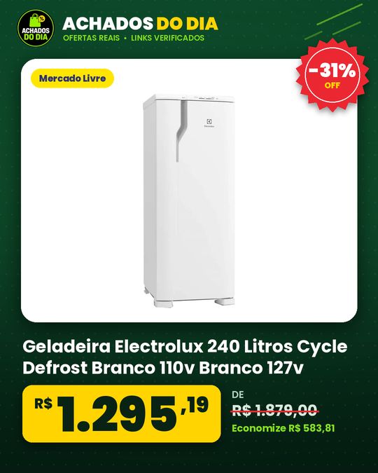 Geladeira Electrolux 240 Litros Cycle Defrost Branco 110v Branco 127v