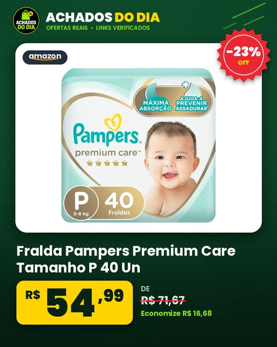 Fralda Pampers Premium Care Tamanho P 40 Un