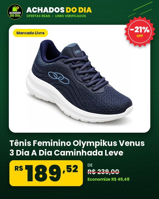 Tênis Feminino Olympikus Venus 3 Dia A Dia Caminhada Leve
