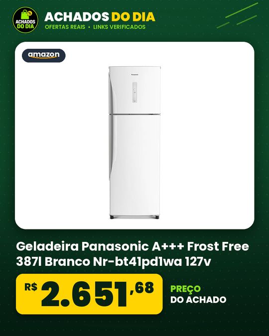 Geladeira Panasonic A+++ Frost Free 387l Branco Nr-bt41pd1wa 127v
