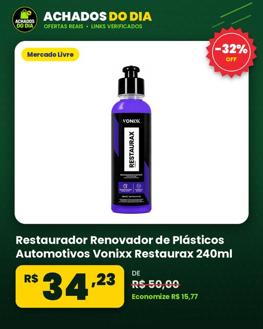 Restaurador Renovador de Plásticos Automotivos Vonixx Restaurax 240ml