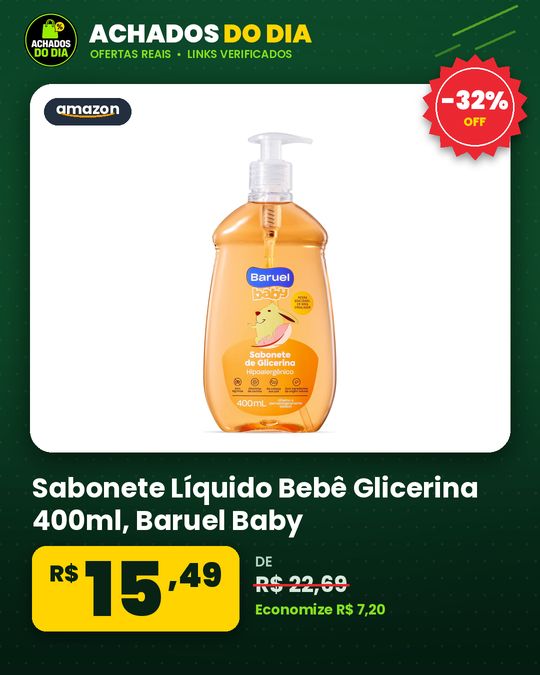 Sabonete Líquido Bebê Glicerina 400ml – Baruel Baby