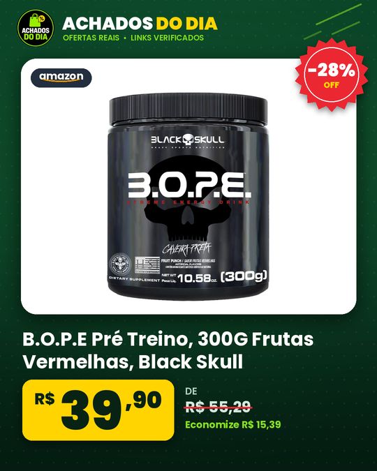 B.O.P.E Pré Treino - 300G Frutas Vermelhas - Black Skull, Black Skull