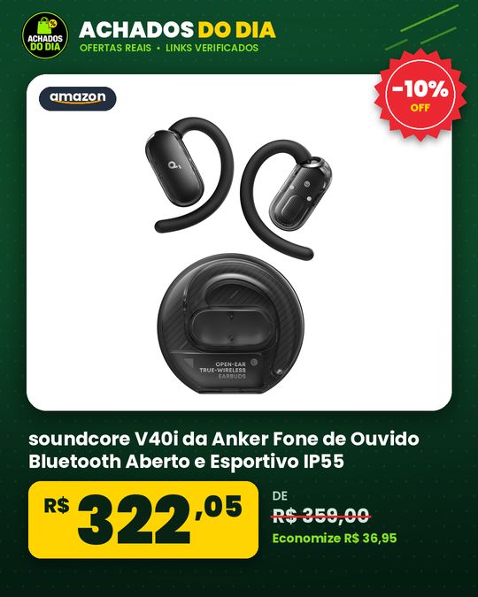 soundcore V40i da Anker Fone de Ouvido Bluetooth Aberto e Esportivo IP55