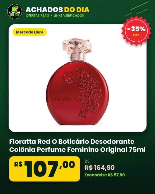 Floratta Red O Boticário Desodorante Colônia Perfume Feminino Original 75ml
