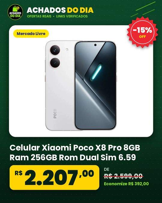 Celular Xiaomi Poco X8 Pro 8GB Ram 256GB Rom Dual Sim 6.59 Amoled Dimensity 8500 Ultra White