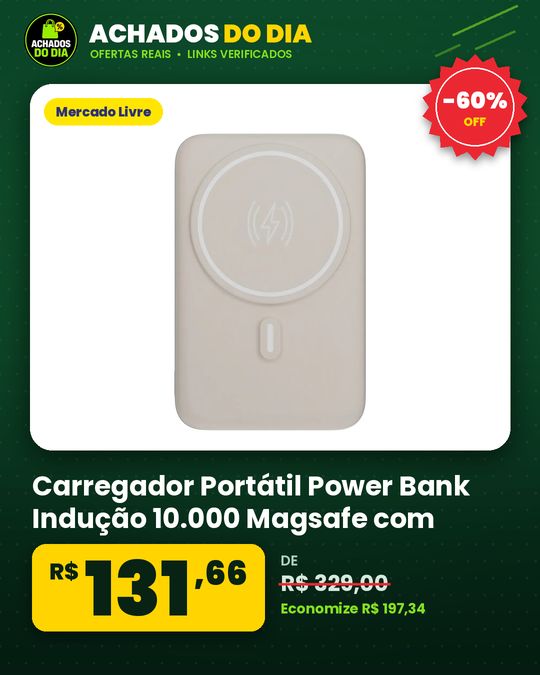 Carregador Portátil Power Bank Indução 10.000 Magsafe com suporte dobrável Geonav