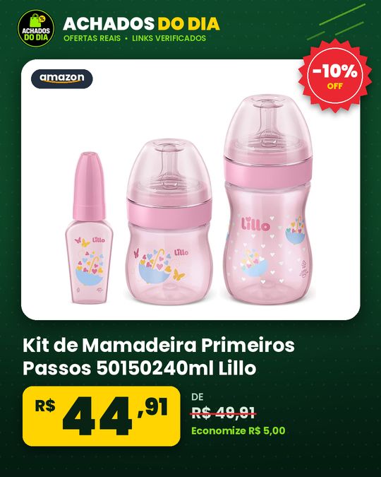 Kit de Mamadeira Primeiros Passos 50150240ml Lillo