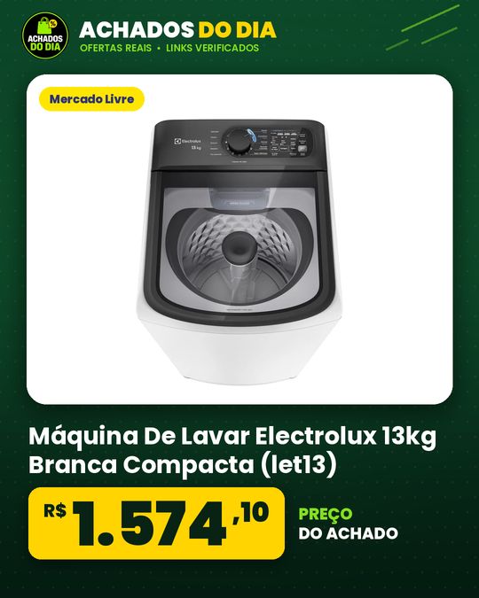 Máquina De Lavar Electrolux 13kg Branca Compacta (let13)
