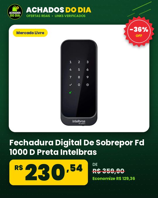 Fechadura Digital De Sobrepor Fd 1000 D Preta Intelbras