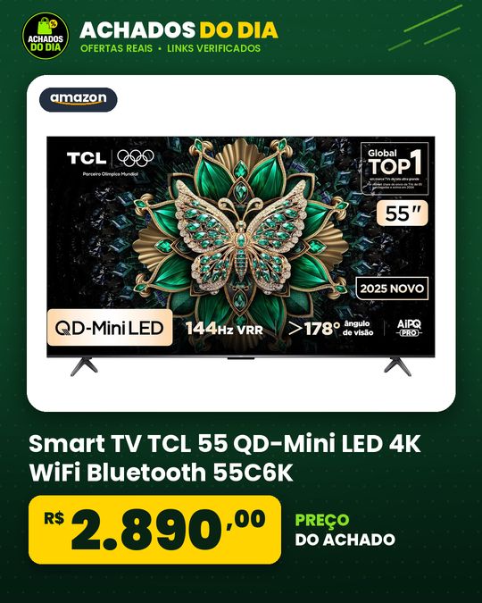 Smart TV TCL 55 QD-Mini LED 4K WiFi Bluetooth 55C6K