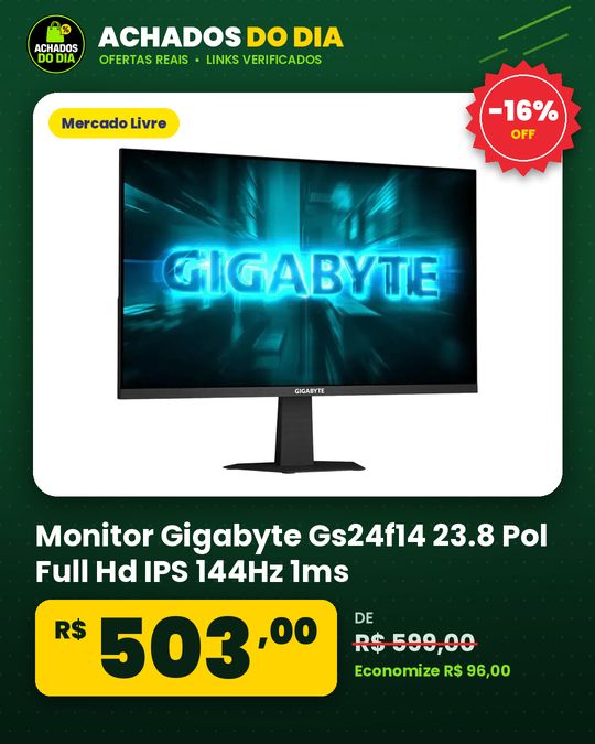 Monitor Gigabyte Gs24f14 23.8 Pol Full Hd IPS 144Hz 1ms