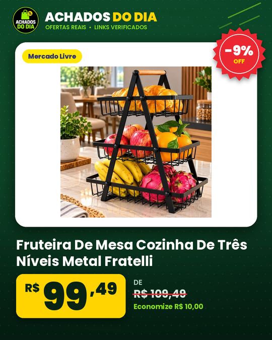 Fruteira De Mesa Cozinha De Três Níveis Metal Fratelli