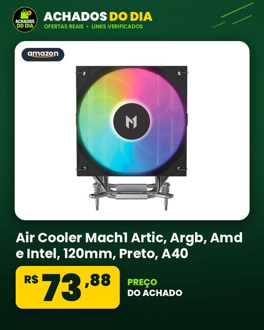 Air Cooler Mach1 Artic, Argb, Amd e Intel, 120mm, Preto - A40