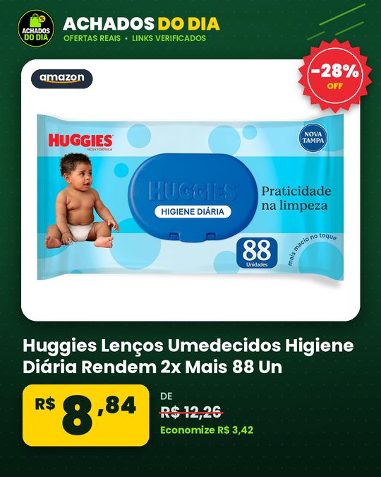 Huggies Lenços Umedecidos Higiene Diária Rendem 2x Mais 88 Un