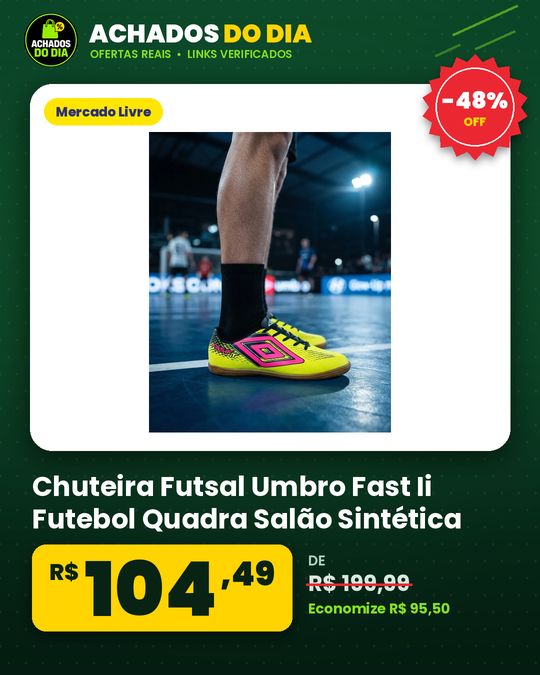 Chuteira Futsal Umbro Fast Ii Futebol Quadra Salão Sintética