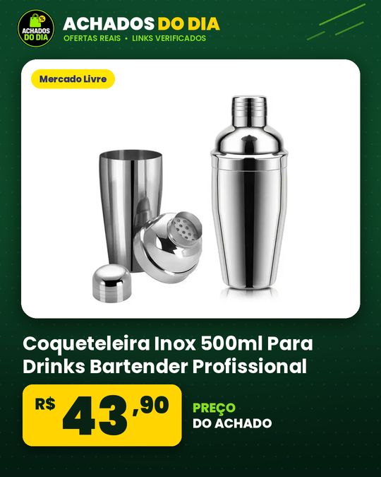 Coqueteleira Inox 500ml Para Drinks Bartender Profissional