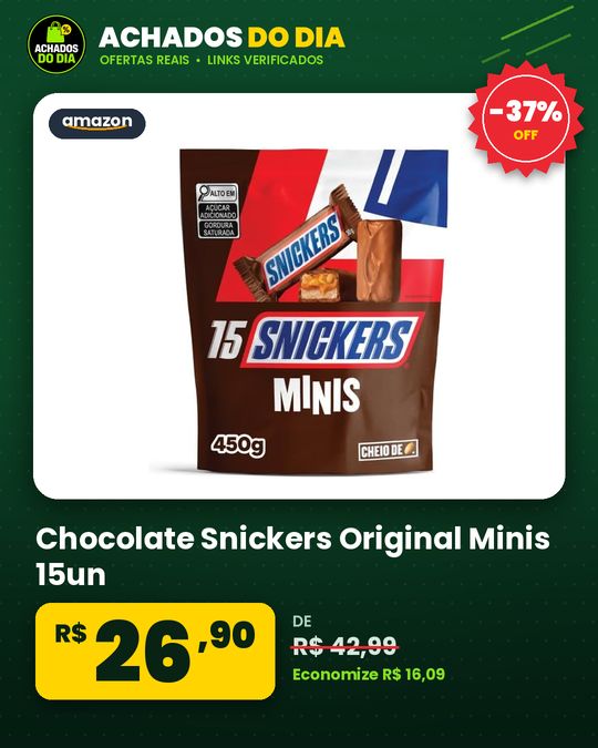 Chocolate Snickers Original Minis 15un