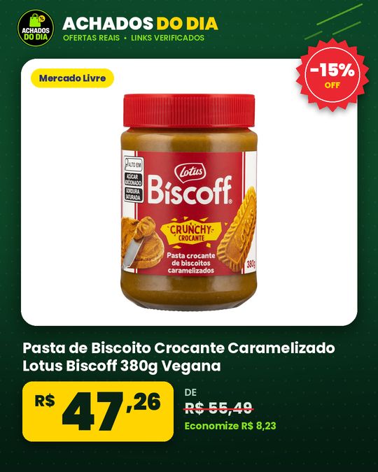 Pasta de Biscoito Crocante Caramelizado Lotus Biscoff 380g Vegana