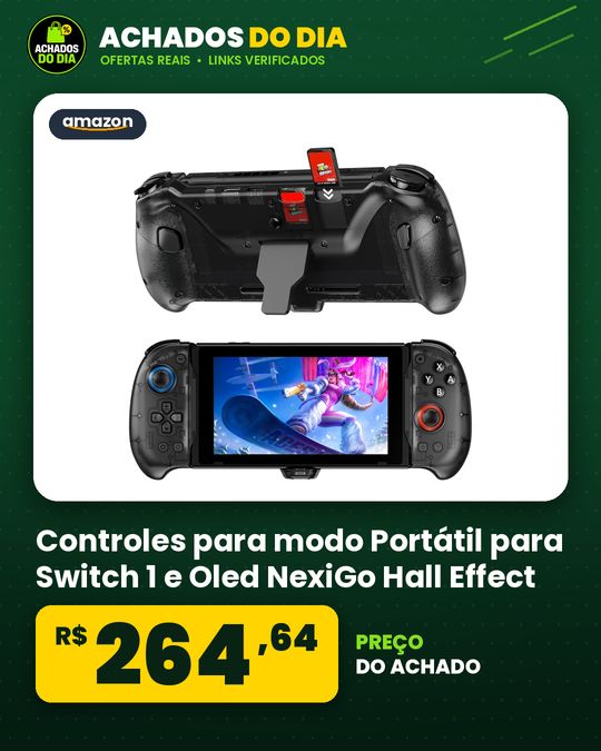 Controles para modo Portátil para Switch 1 e Oled NexiGo Hall Effect - Preto