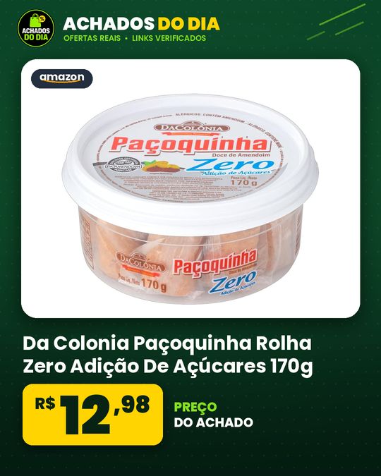 Da Colonia Paçoquinha Rolha Zero Adição De Açúcares 170g