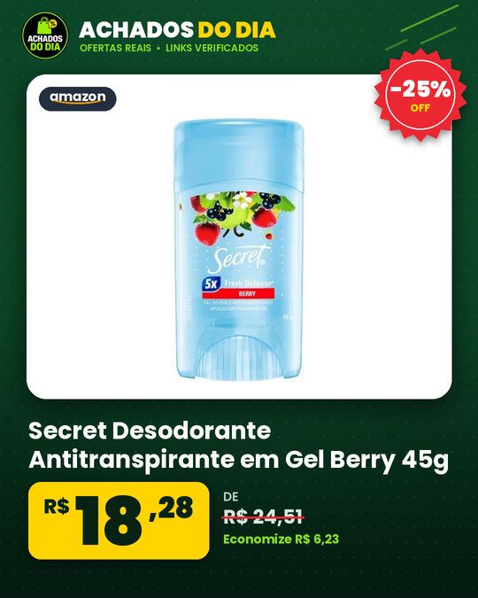 Secret Desodorante Antitranspirante em Gel Berry 45g