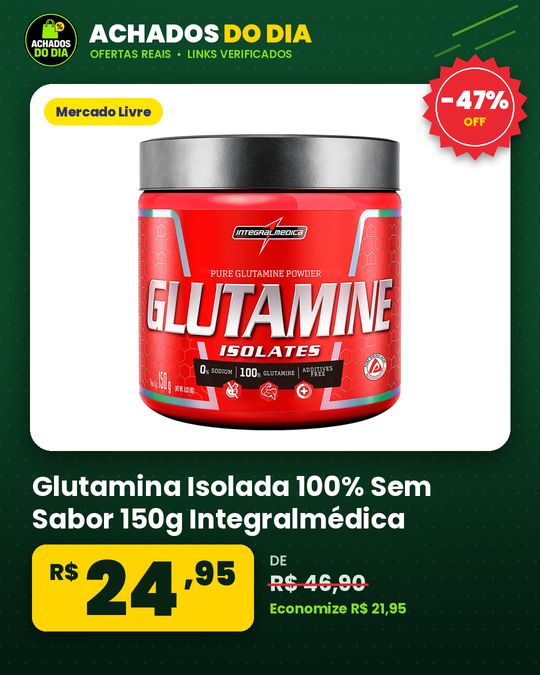 Glutamina Isolada 100% Sem Sabor 150g Integralmédica
