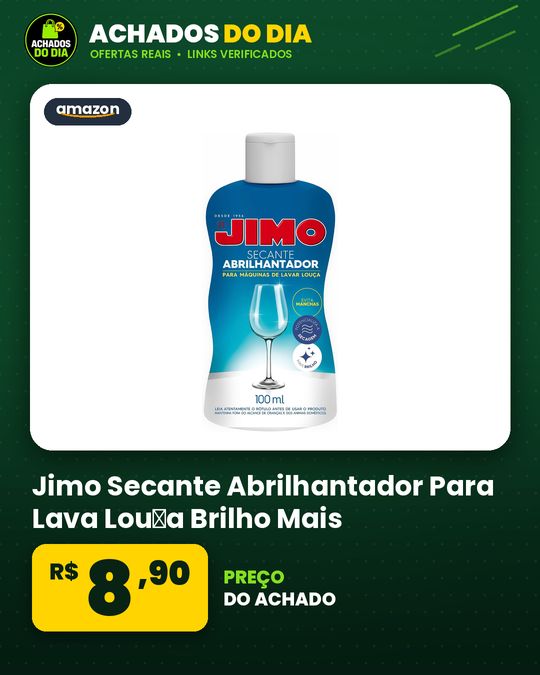 Jimo Secante Abrilhantador Para Lava Lou�a Brilho Mais Intenso Sem Res�duos 100ml