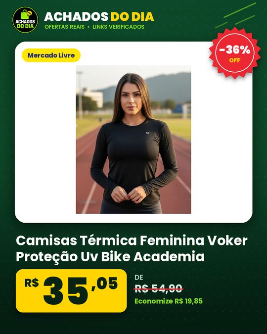 Camisas Térmica Feminina Voker Proteção Uv Bike Academia