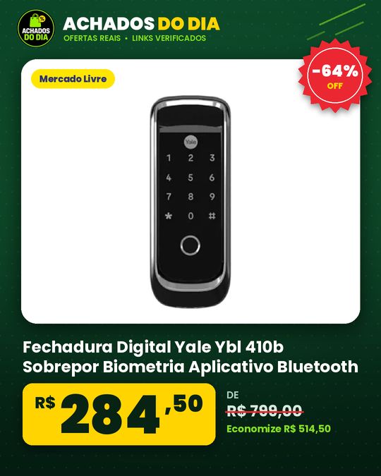 Fechadura Digital Yale Ybl 410b Sobrepor Biometria Aplicativo Bluetooth