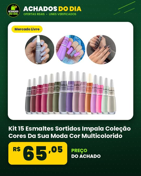 Kit 15 Esmaltes Sortidos Impala Coleção Cores Da Sua Moda Cor Multicolorido