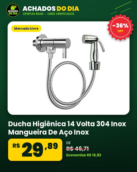 Ducha Higiênica 14 Volta 304 Inox Mangueira De Aço Inox