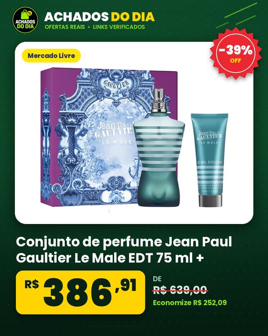 Conjunto de perfume Jean Paul Gaultier Le Male EDT 75 ml + Gel de banho 75 ml FD25 EDT 75 ml para homens
