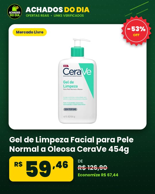 Gel de Limpeza Facial para Pele Normal a Oleosa CeraVe 454g