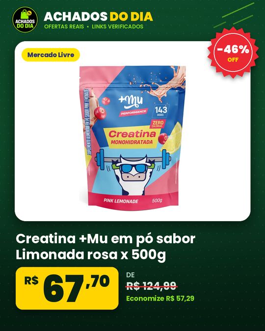 Creatina +Mu em pó sabor Limonada rosa x 500g
