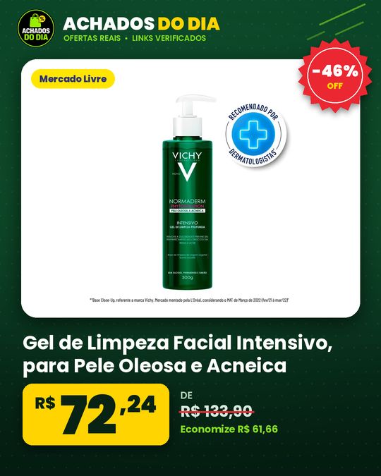 Gel de Limpeza Facial Intensivo, para Pele Oleosa e Acneica, com Ingredientes de Origem Natural
