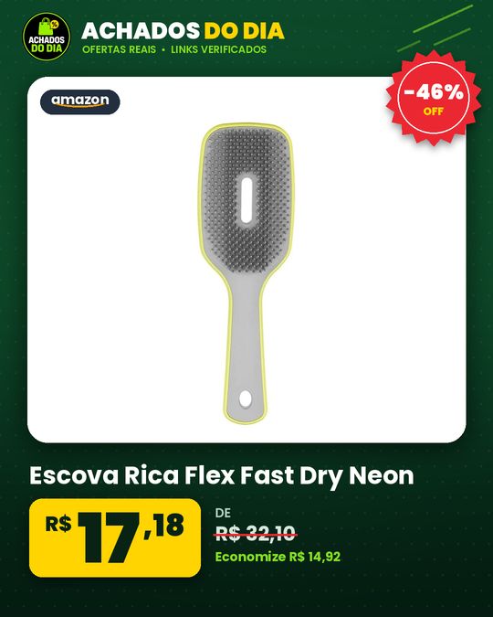 Escova Rica Flex Fast Dry Neon